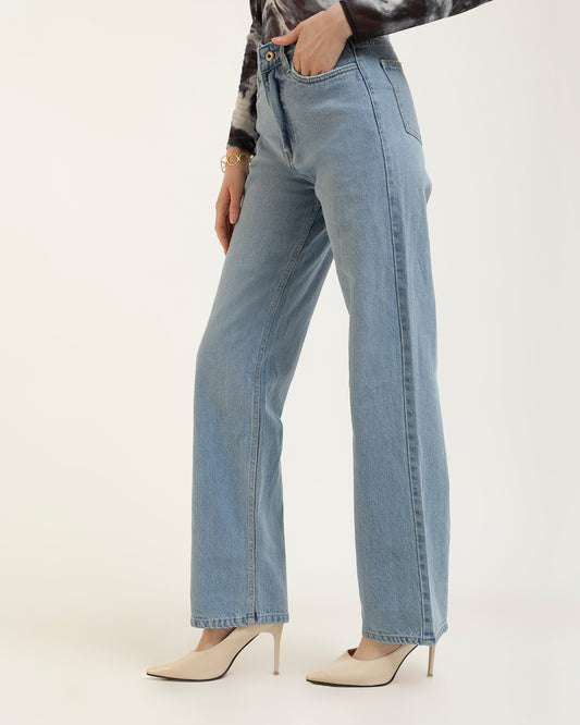 HIGH RISE WASHED JEANS