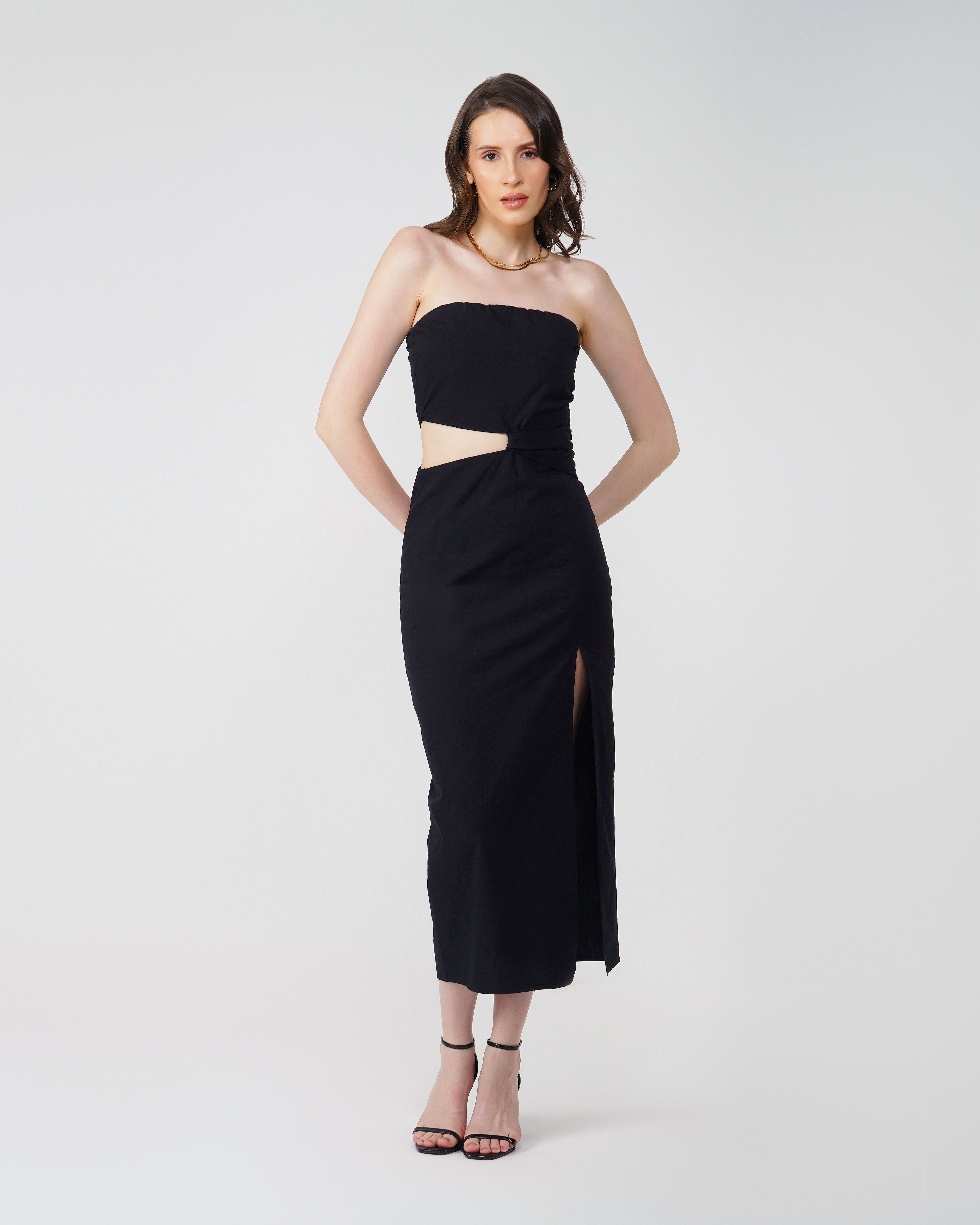 STRAPLESS MIDI DRESS – Oyela