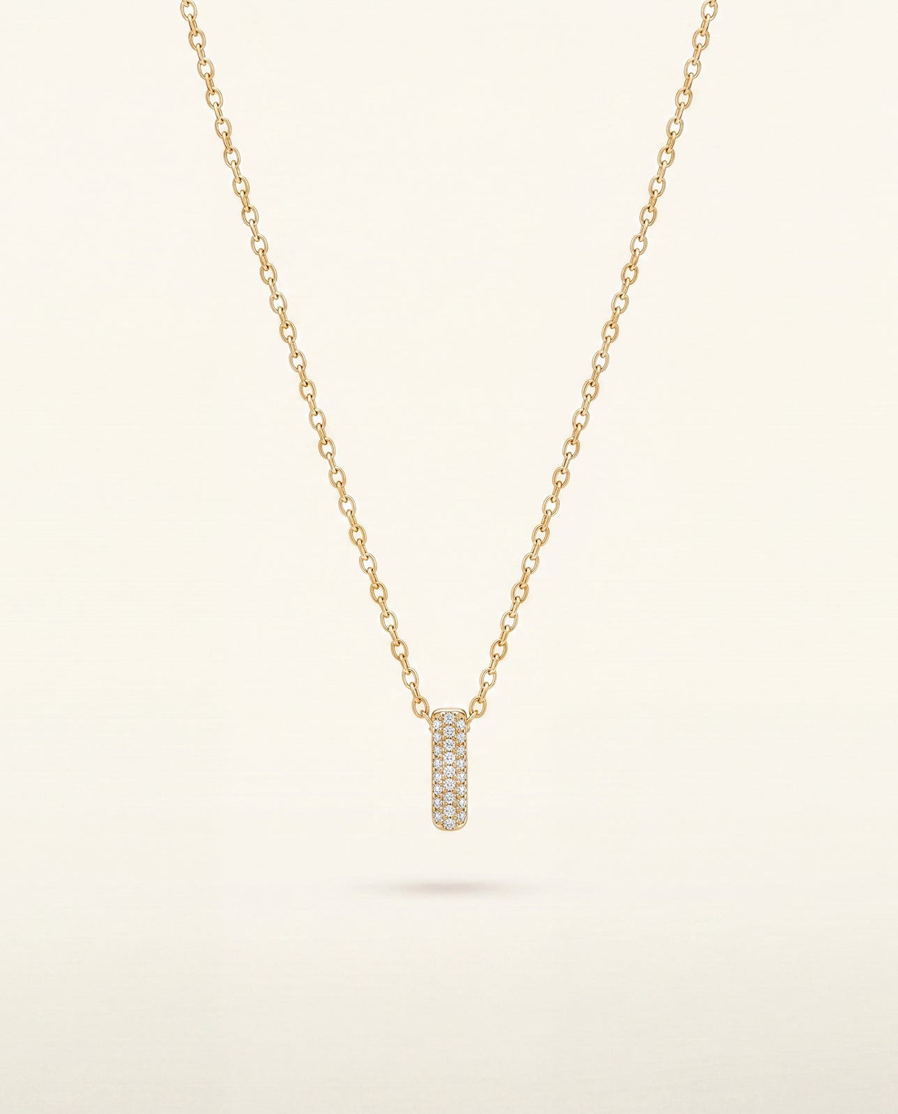 The I Rhinestone Anti Tarnish Necklace - Gold