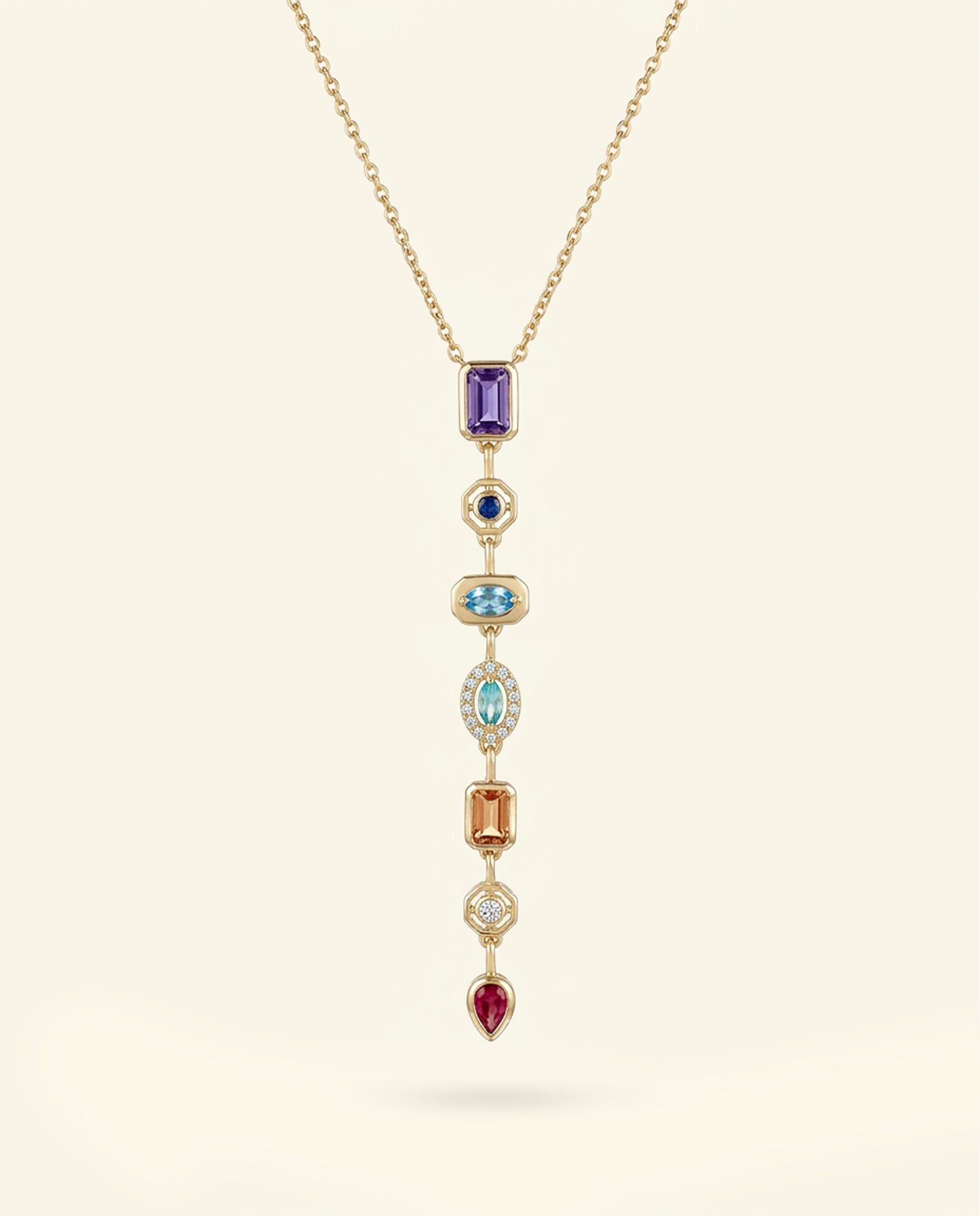 The Rainbow Stack Anti Tarnish Necklace - Gold