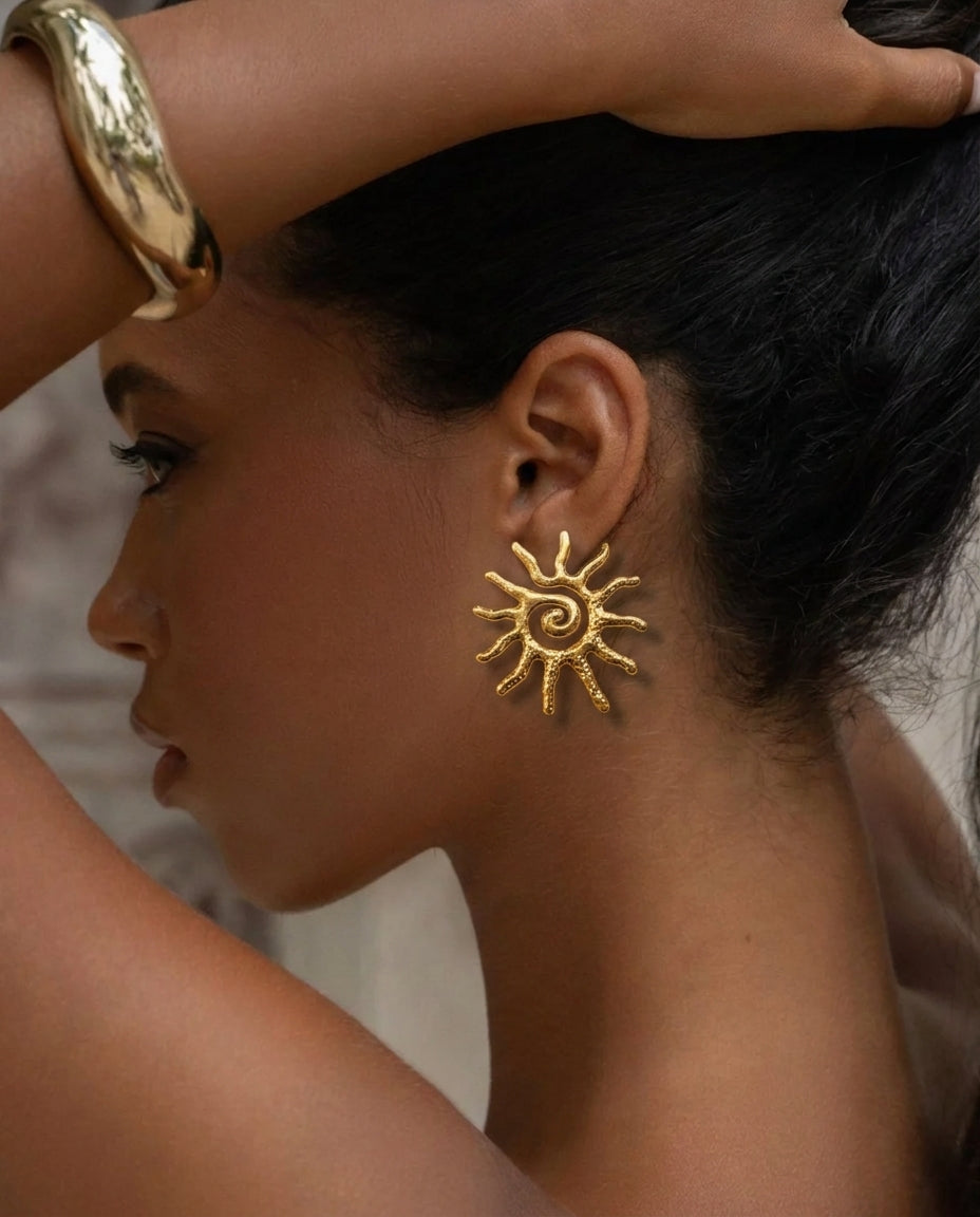 Golden Antitarnish Ray Studs