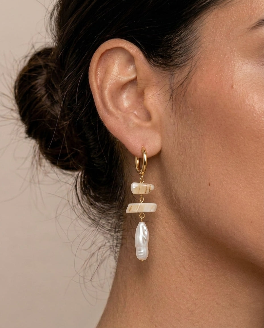 Pearl Shell Drop Earrings