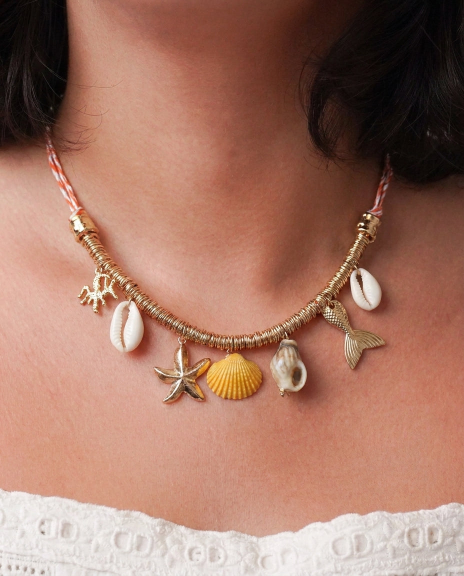 Peachy Shell Duo Necklace