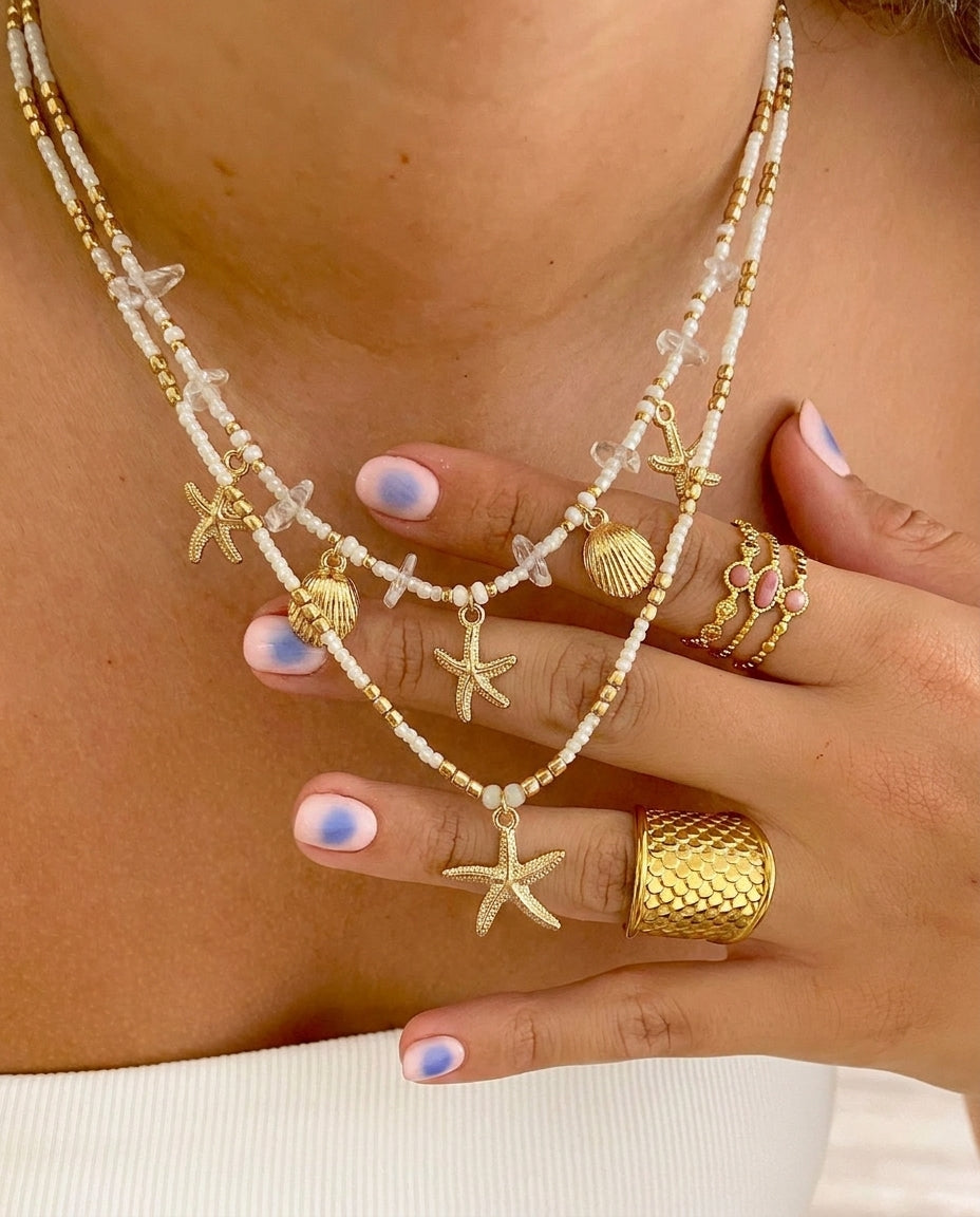 Triple Star Layer Necklace