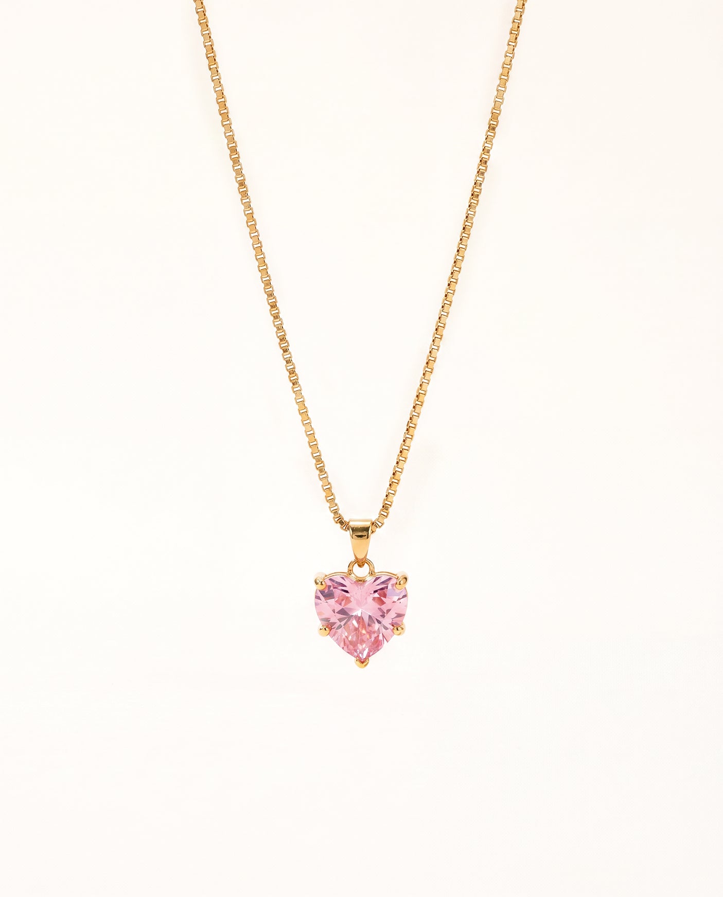 The Crystal Heart Anti Tarnish Necklace - Gold