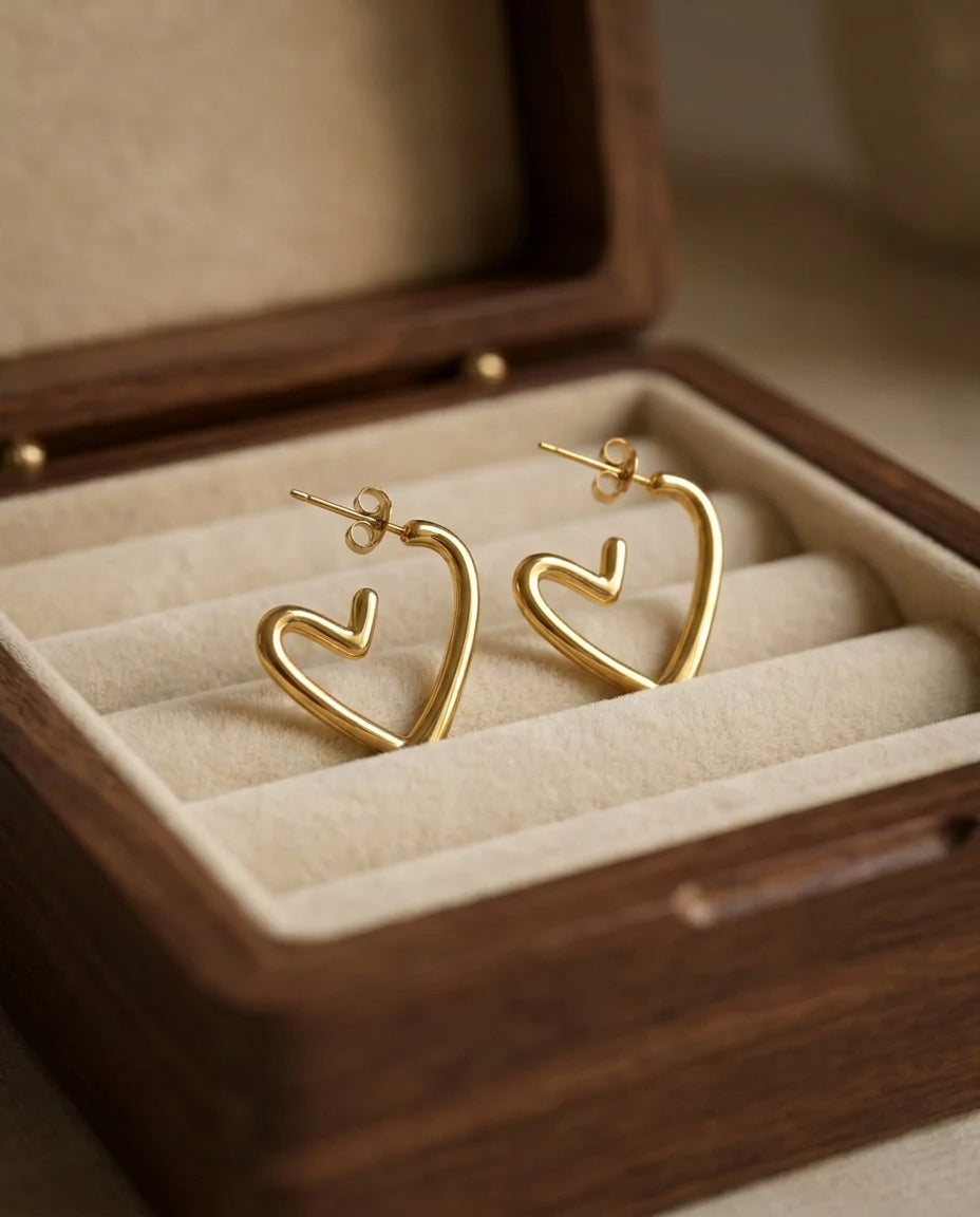 The Love Note Anti Tarnish Hoops - Gold