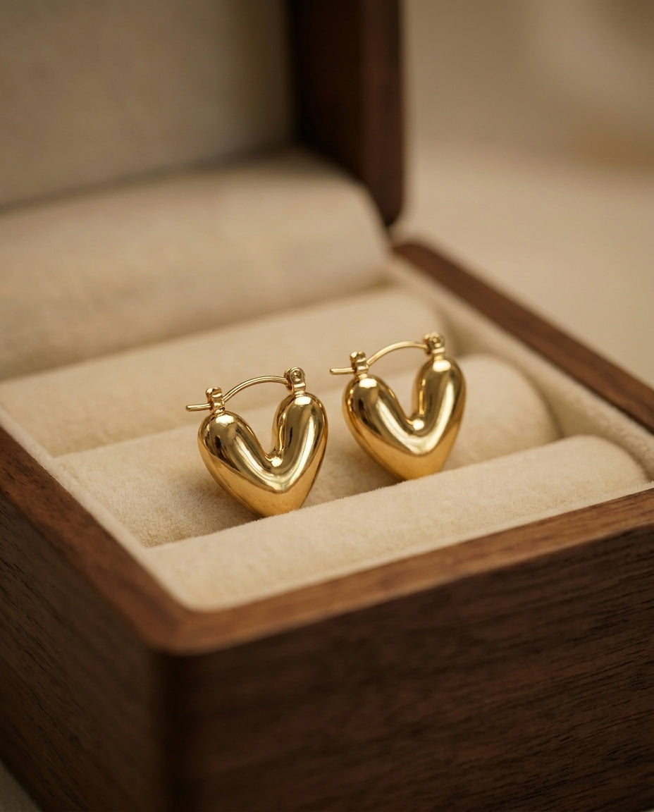 The Petit Dome Anti Tarnish Hoops - Gold