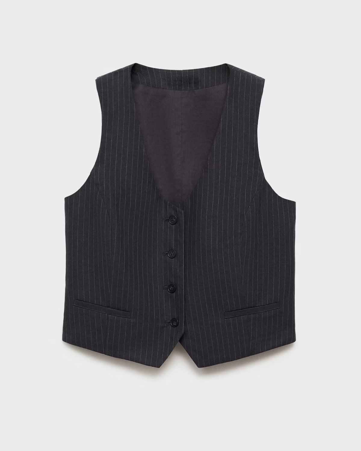 coord sets,bottomwear, topwear,formal, semi-formal,creative workwear, minimal, summer, urban fit,woven,polycotton,black,pinstripes, stripes,pinstripes, slit,button, zipper,regular fit top,vest,waist length top,slit hem,v-neck,sleeveless,button up,pants,straight fit ,full length,straight hem,mid rise waist,pockets,25060043GG,OY2011