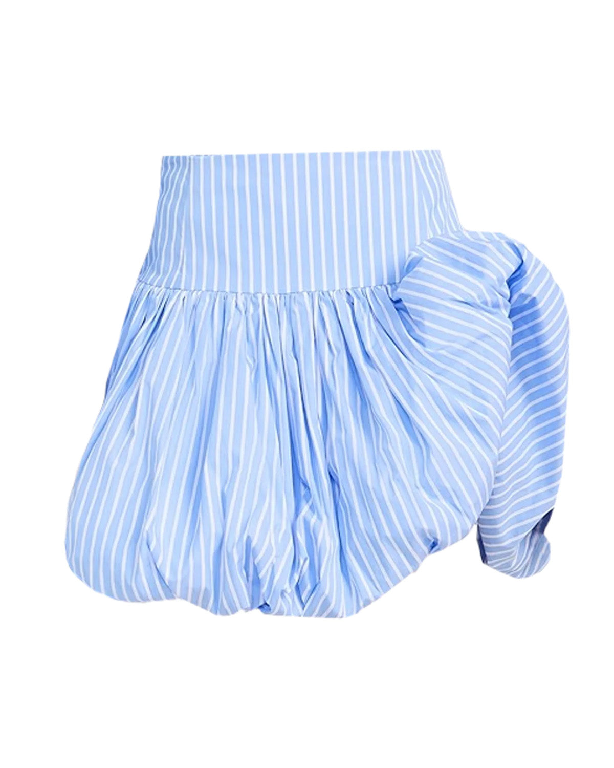 bottomwear,skirts,party, vacation,bold, summer, urban fit,woven,polycotton,lightblue,draped,relaxed fit,bubble skirt,mini,mid rise,BLUE PINSTRIPES BUBBLE SKIRT,OY1607,25010055GG