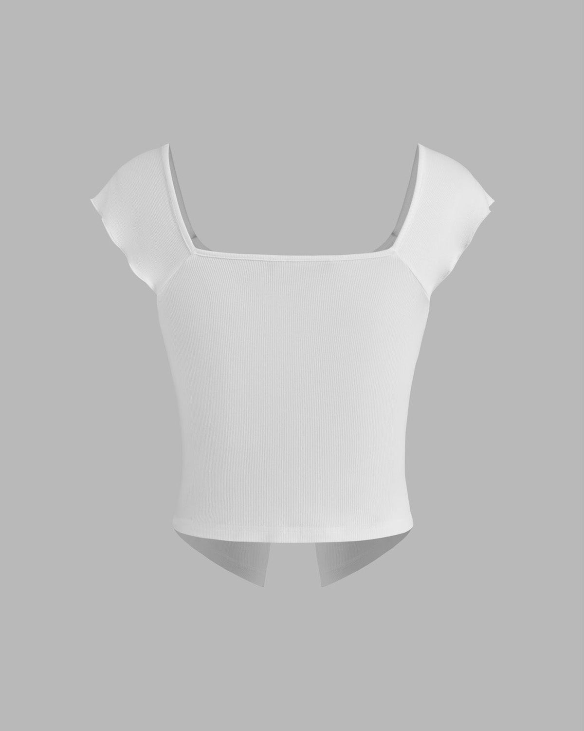 front-slit-crop-top-white,FRONT SLIT CROP TOP,topwear,tops,casual,streetwear,knitted,ribbed,white,solid,slit,slim fit,crop,crop,slit,diamond neck,cap sleeves,