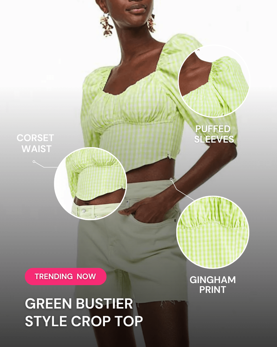 Green Bustier Style Corset Top