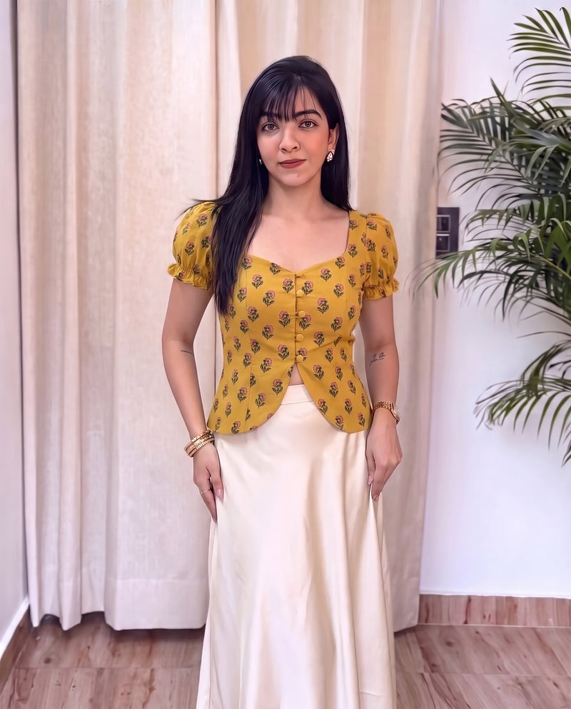 Marigold Yellow Keyhole Top