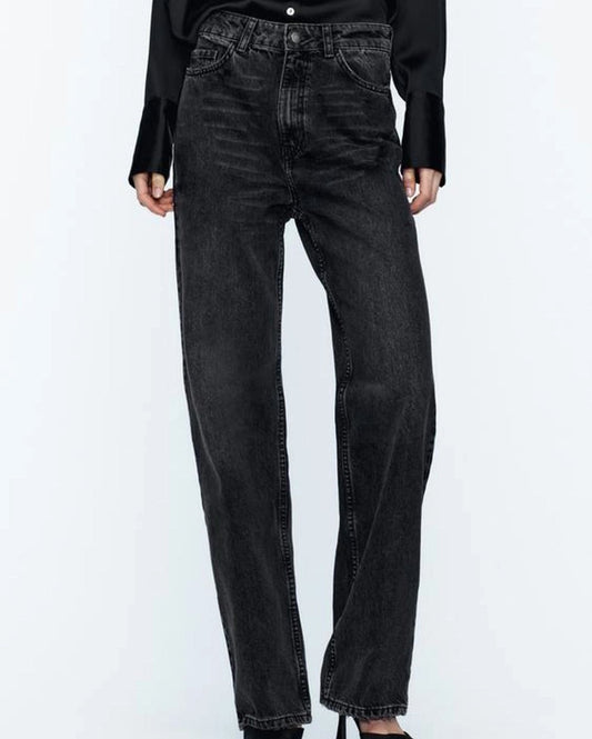 WHISKER STRAIGHT JEANS,black, bottomwear, casual, denim, full length, jeans, mid rise, straight fit, streetwear, summer, whiskers, woven,straight-fit-jeans-black,Length - Full length Waist - Mid-rise waist Fit - Straight fit Color - BlackNo. of Pockets - 4Material - DenimLength - 41"Closure - Zip & button Detail - Washed effect