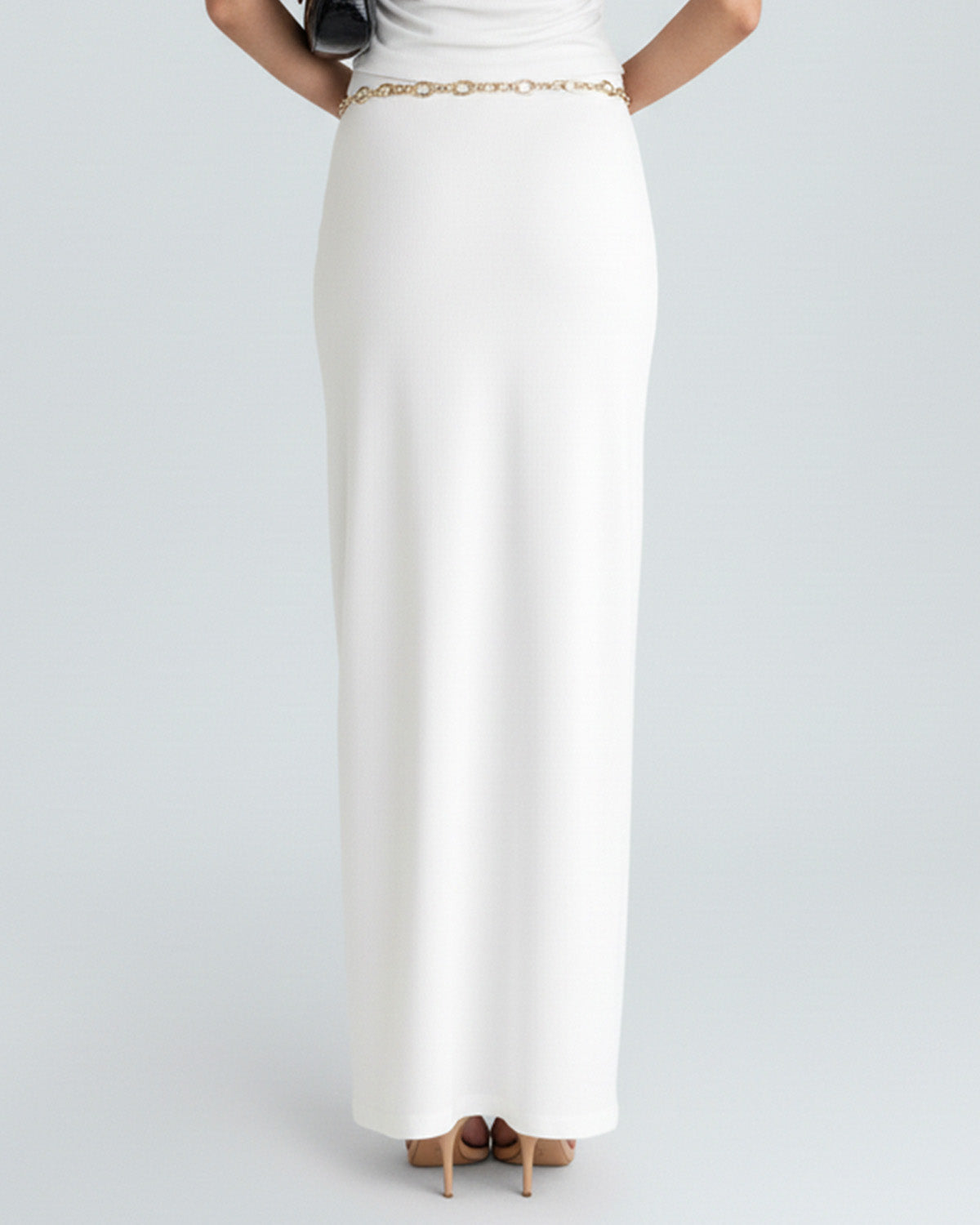 coord sets,tops,casual,summer,knitted, stretchable,ribbed,solid,gathered,skinny fit,fitted,regular,crew neck, long sleeves, OY305 white, 25100029GG