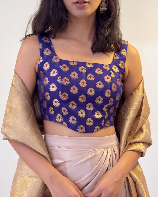 Purple Brocade Corset Top