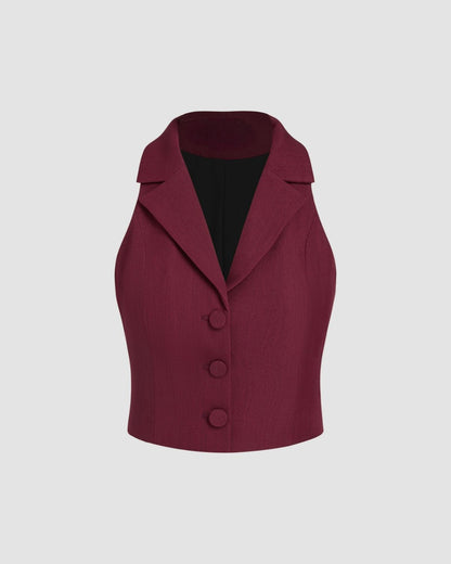 coord sets,bottomwear, topwear,casual chic, formal, semi-formal,minimal, sophisticated, summer, timeless,woven,satin,maroon,solid,pleated,button, zipper,tailored fit top,vest,waist length top,straight hem,lapel collar,no straps,no sleeves,sleeveless,button down top,skirts,pleated skirt,midi skirt,straight hem,mid rise waist,no pockets OY3044, 25070017GG