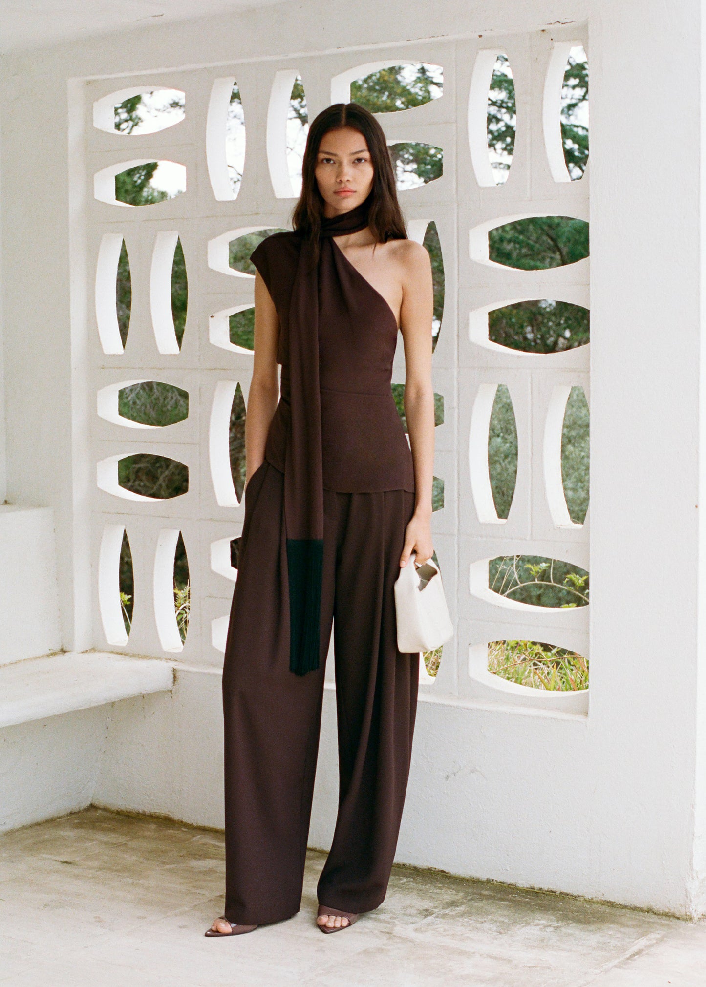 Brown Pleated Trouser