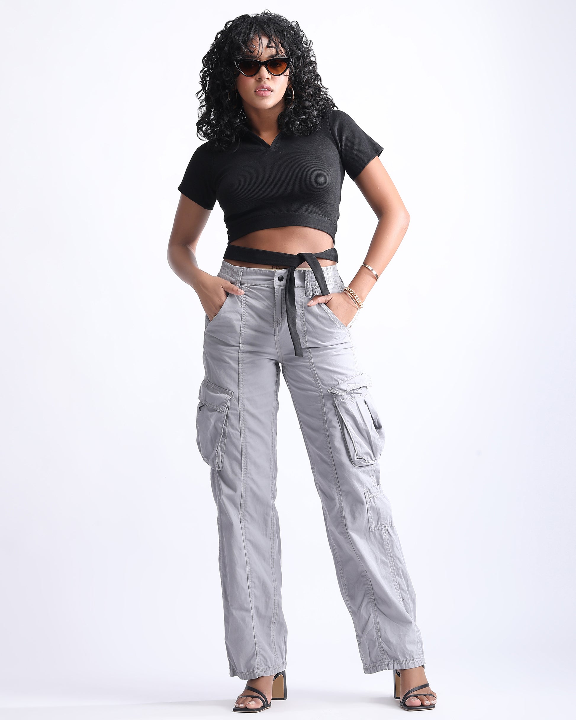 MID RISE STRAIGHT FIT CARGO,bestsellers cat2 april 24, bottomwear, cargos, cotton, grey, mid rise waist, trousers, utility pocket, wide leg,cargo-wide-leg-trouser-1-grey,Length - Full length Waist - Mid-rise waist Fit - Wide leg fit Color - GreyNo. of Pockets - 4Material - Cotton BlendClosure - Zip &amp; button