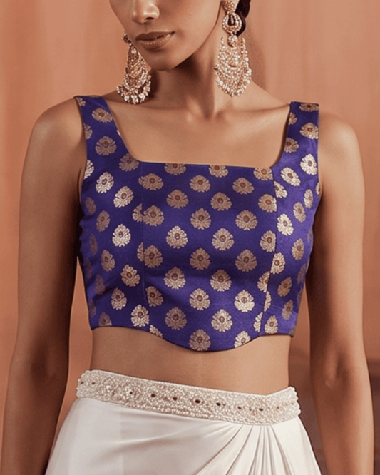 Kashni Purple Brocade Corset Top