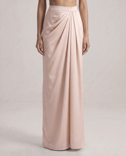 Sheen Rose Gold Draped Skirt