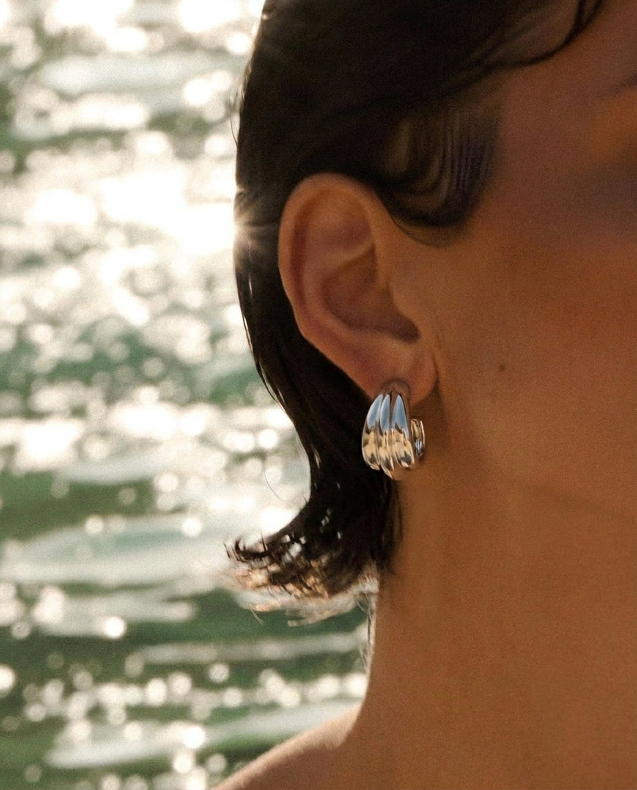 Stacked Wave Earrings