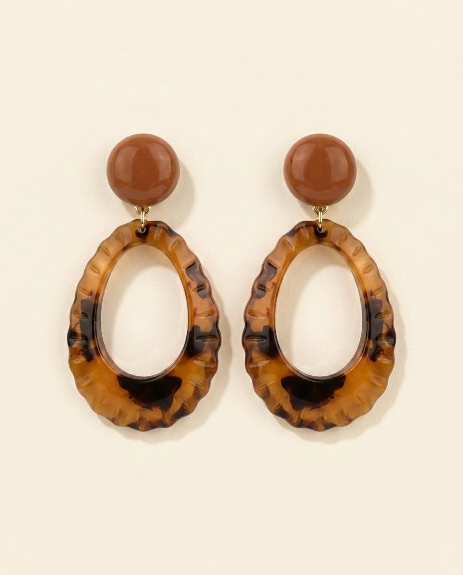 Tortoiseshell Oval Drops