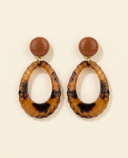 Tortoiseshell Oval Drops