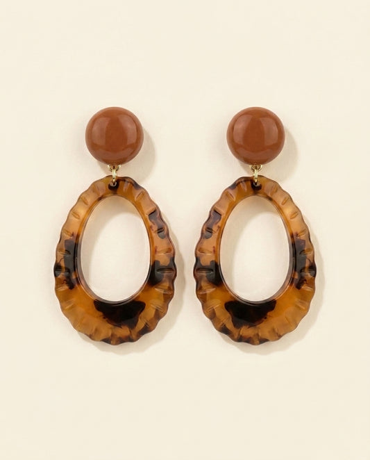 Tortoiseshell Oval Drops