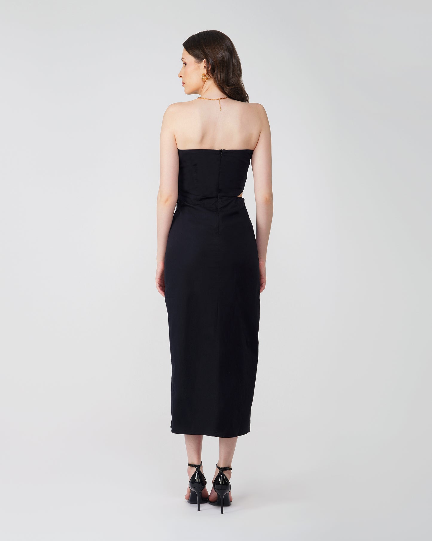 STRAPLESS MIDI DRESS