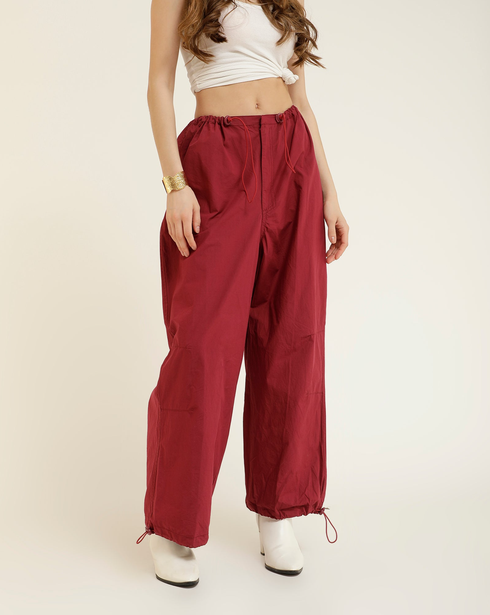 ADJUSTABLE SLIDER PARACHUTE PANTS,adjustable strap, adjustable waist, bottomwear, cotton, drawstring, full length, high rise, high waist, maroon, new drop april 24, pants, parachutes, trousers,parachute-adjustable-slider-trouser,