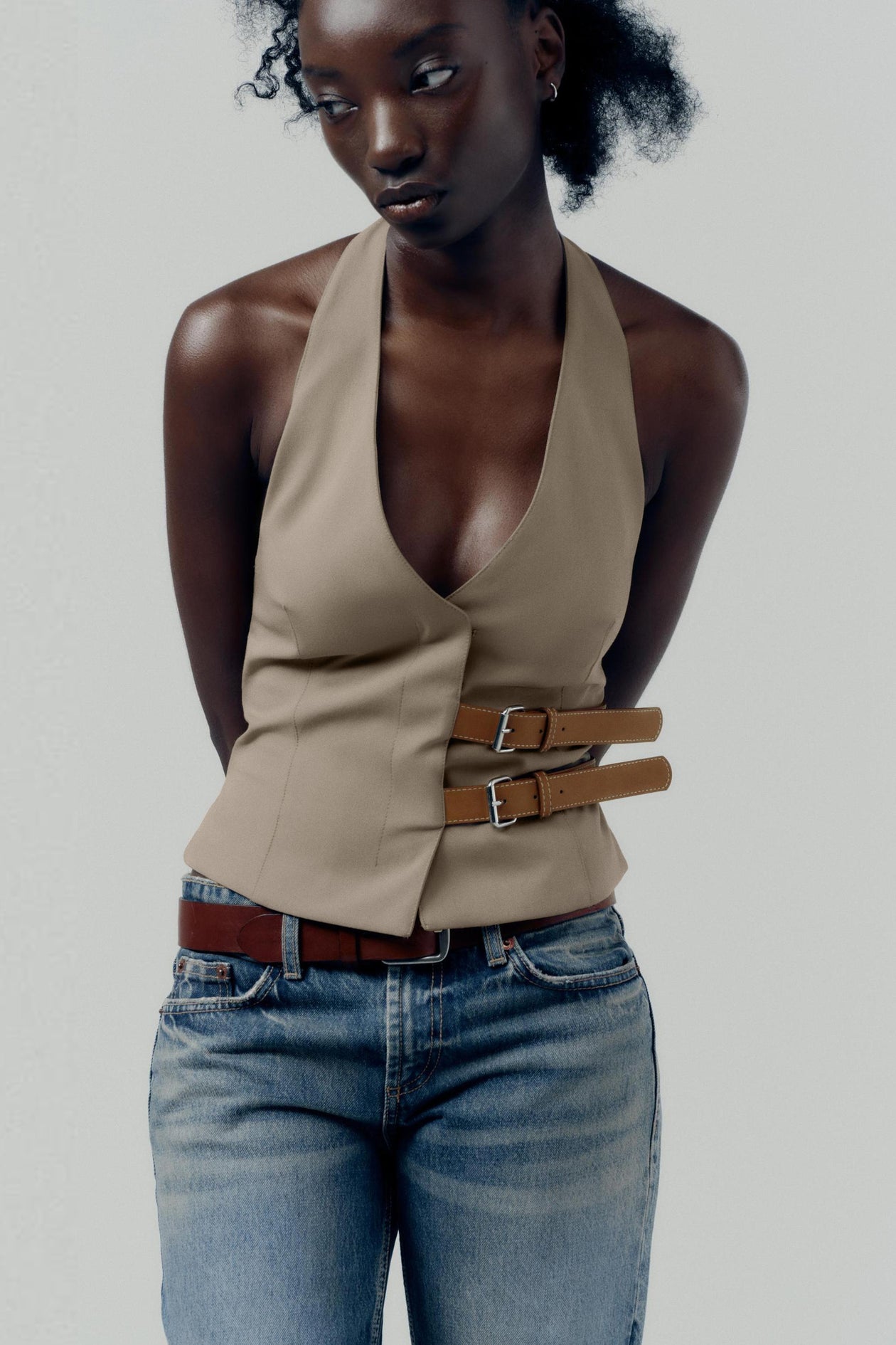 Belted Halter Vest Top