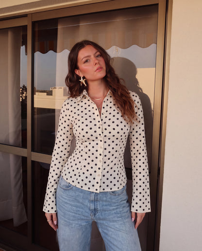 Offwhite Polka Dot Fitted Shirt
