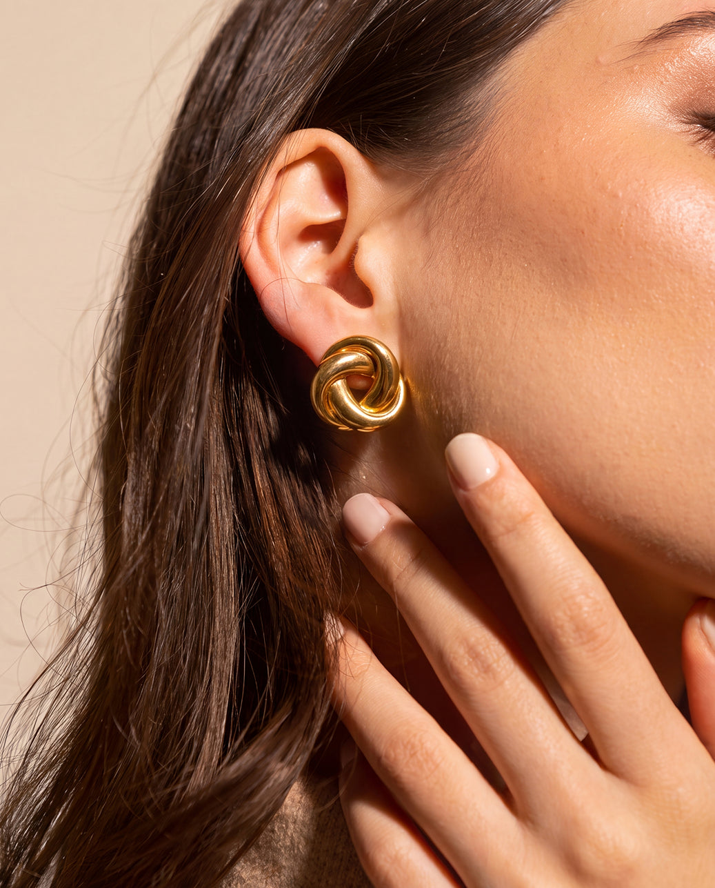 The Knot Stud Anti Tarnish Earrings - Gold