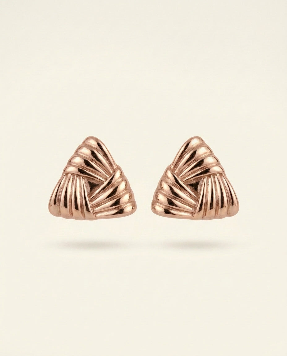 Fold Studs - Rose Gold