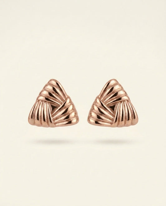 Fold Studs - Rose Gold