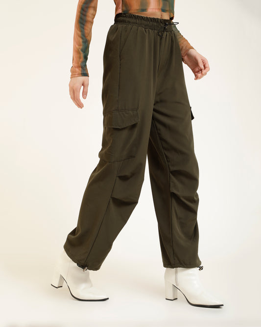 FRONT ADJUSTER PARACHUTE PANTS,adjustable waist, bottomwear, drawstring, flap pocket, full length, olive green, parachutes, polyester, relaxed fit, streetwear, summer, vacation, woven,front-adjuster-parachute-pants-olivegreen,Color- Olive GreenFabric- PolyesterFit- Relaxed Fit Length- Full LengthWaist- Adjustable WaistHem- DrawstringClosure- DrawstringNo. of Pockets- 4Print- SolidDetails- Multi Pockets &amp; Drawstring AdjustersSize - Waist(26 - 34 inch)