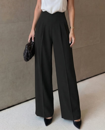 Black Corset Waist Tailored Pants