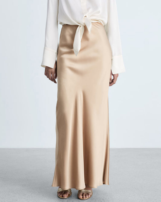 bottomwear,skirts,casual chic, outdoor events, party,glam, summer, urban fit, vintage,woven,satin,beige,zipper,skinny fit,a-line skirt,maxi,a-line,mid rise	25070011GG, OY2084