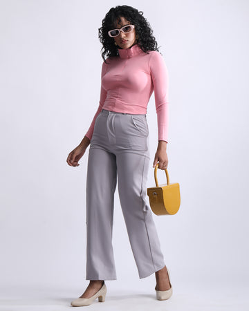 High Waist Straight Fit Pants