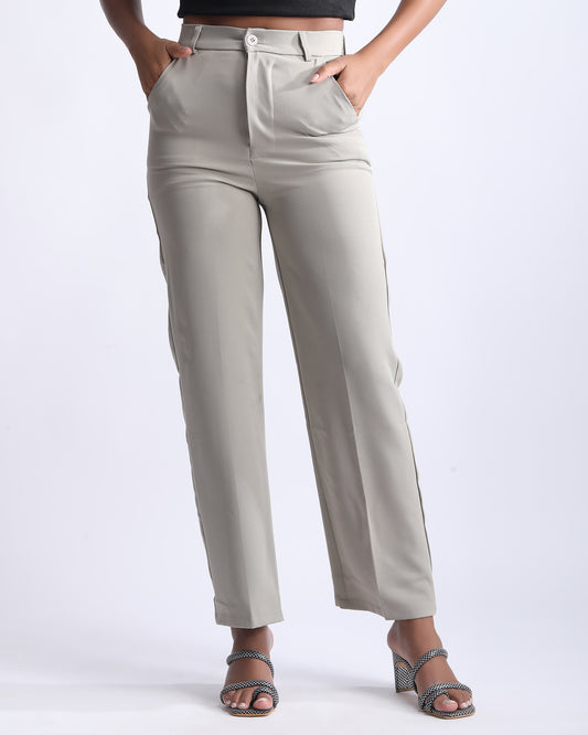 HIGH WAIST STRAIGHT FIT PANTS,ankle length, bottomwear, formal, high rise, pants, polyester, sage green, tailored fit, wide leg, woven,high-waist-straight-fit-pants-sagegreen,Color- Sage Green
Fit- Straight Fit 
Length- Full Length  
Rise- High Rise 
Waist- High Waist 
Closure- Zip 
No. of Pockets- 2 
Fabric- Polyester 
Print/Pattern- Solid