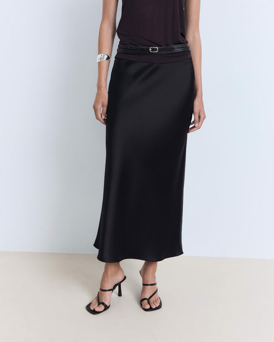 bottomwear,skirts,casual chic, outdoor events, party,glam, summer, urban fit, vintage,woven,satin,black,zipper,skinny fit,a-line skirt,maxi,a-line,mid rise, 25060054GG, OY2082