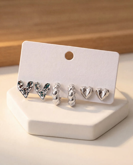 The Silver Earrings Edit - Set of 3