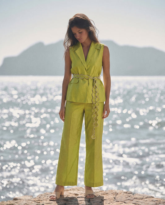 Lime Green Top and Pant Co-ord Set