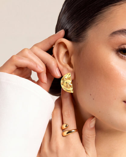 The Lunar Stud Anti Tarnish Earrings - Gold