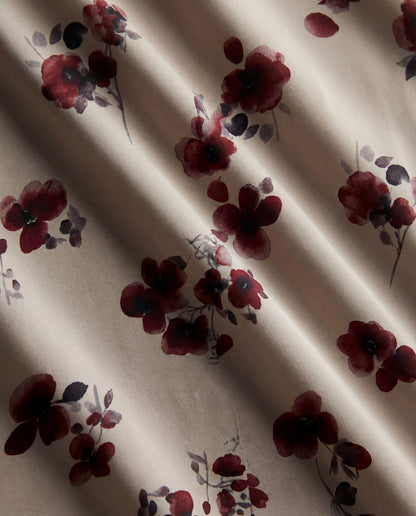 Wine Blossom Florals Satin Shirt