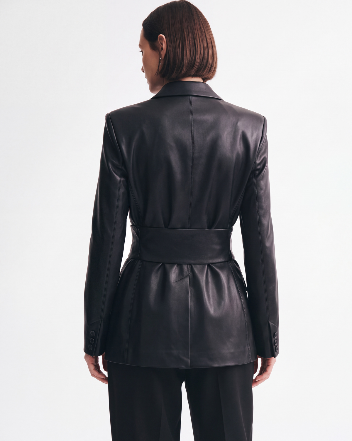 Black Wrap-Up Jacket with Belt