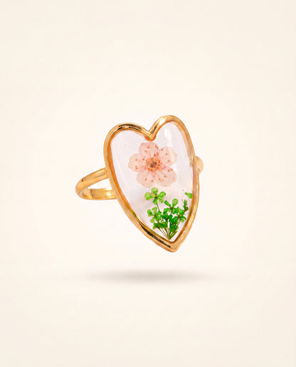 The Bloom Heart Anti Tarnish Ring - Gold