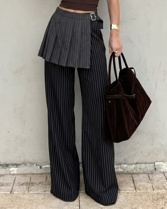 bottomwear,trousers,casual, casual chic,gen z, summer, black,buckles,wide leg fit,wide leg,full length,straight hem,high rise OY2054, 25110064GG