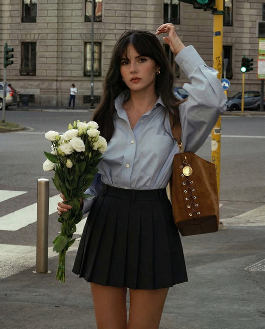 bottomwear,skirts,casual chic, party, vacation,bold, glam, summer,woven,cotton,black,pleated,hook,relaxed fit,mini skirt,mini,straight hem,mid rise,	25060051GG, OY2074