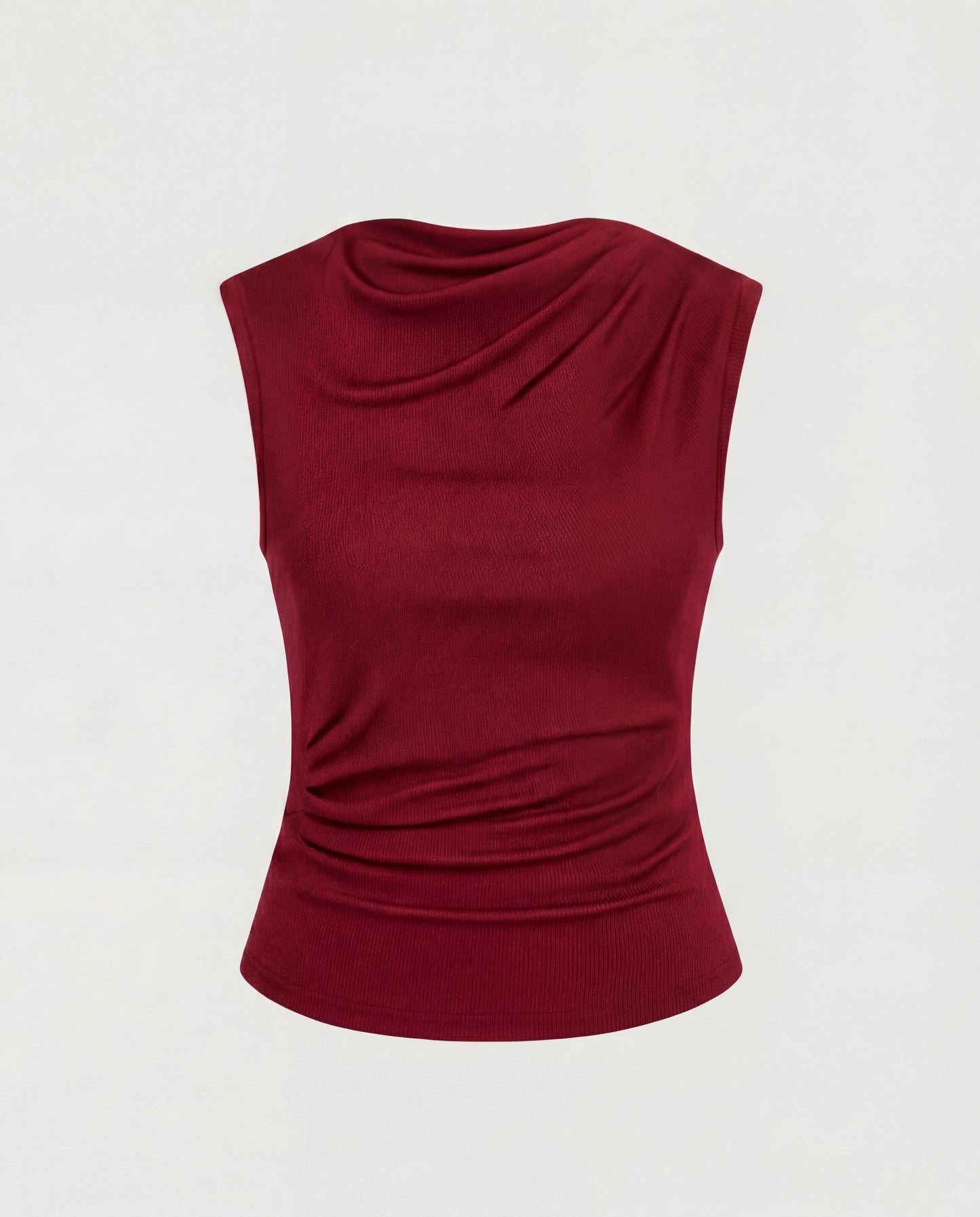 Cherry Red Cowl Neck Top
